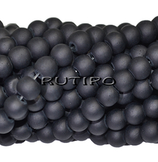 Бусины матовая Black 6мм, низка 39см(ок. 73шт)