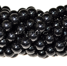 Glass beads Black 8mm, about 42pcs/strand