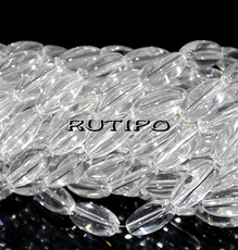 Glass olive bead Clear 12 * 6mm, pcs