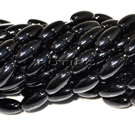 Бусина "оливка" Black 12*6мм, шт
