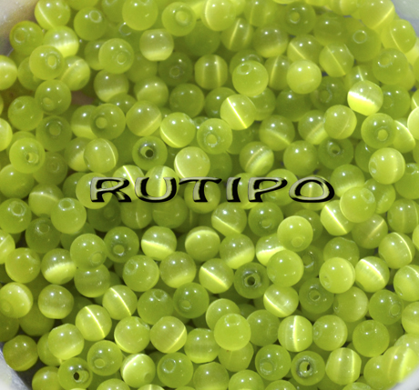 Бусина кошачий глаз GreenYellow, 3мм,шт
