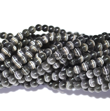 Бусины Кошачий Глаз Black, 3мм, низка 41см(ок. 130шт)