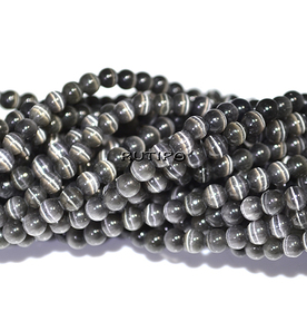 Намистини Котяче око Black, 3мм, нитка 41см (бл. 130шт)
