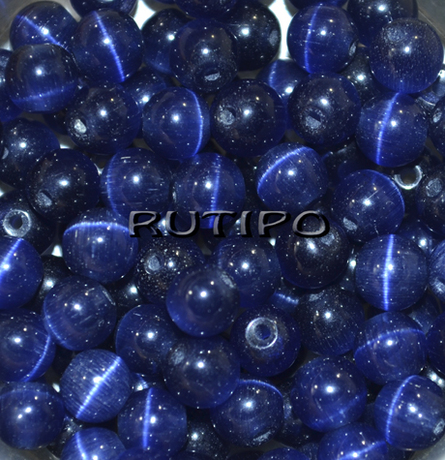 Бусина кошачий глаз DarkBlue, 6мм,шт