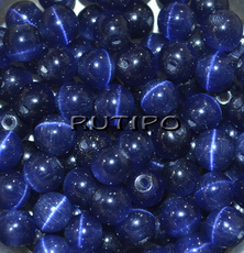 Cat Eye Bead DarkBlue, 6mm, 100pcs
