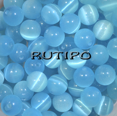 Бусина кошачий глаз SkyBlue, 8мм, шт 