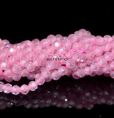 Бусины CZ, PearlPink 2мм, низка 37см(ок. 180шт)