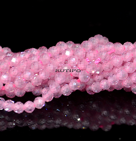 Бусины CZ, PearlPink 2мм, низка 37см(ок. 180шт)