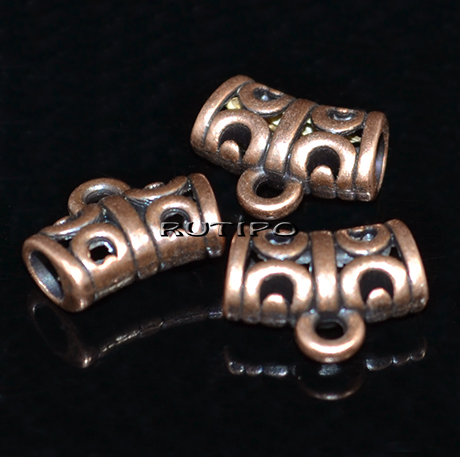 100шт, Держатели для подвесок Antique copper, 12*10мм