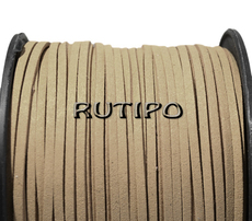 Beige suede cord, 3 * 1.5mm * 1m