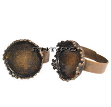 Cabochon ring 15mm, 40pcs
