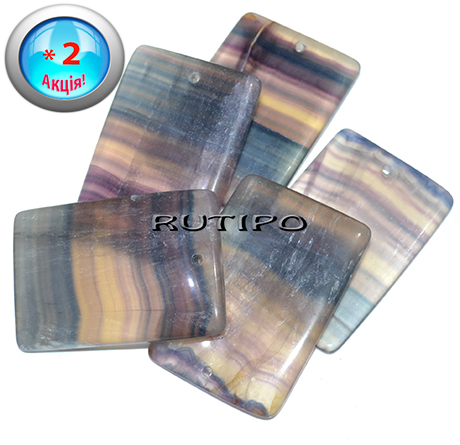 Pendants Fluorite 42-50 * 34-36mm, 5pcs (+ 5pcs as a gift)