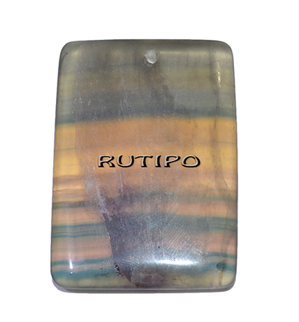 Pendant Fluorite polychrome 51*36*7mm, piece