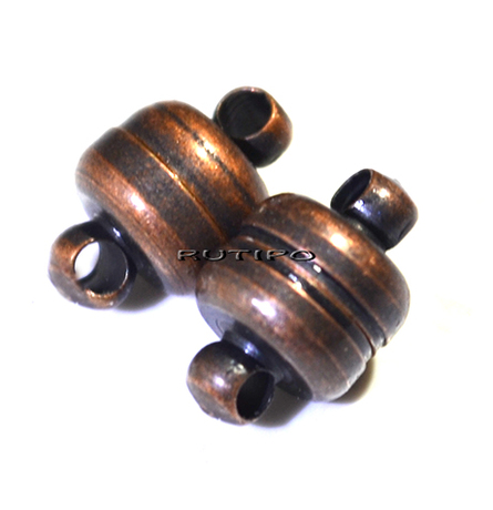 Magnetic clasp Antique copper color 11*7mm, pcs