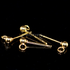 Пусеты мед.сталь 18k Gold 14*3мм, пара
