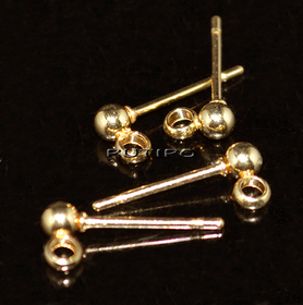 Пусеты мед.сталь 18k Gold 14*3мм, пара