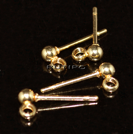 Пусеты мед.сталь 18k Gold 14*3мм, пара