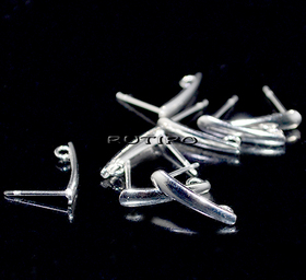 Studs Stainless Steel Silver color 15*3*12mm, pair