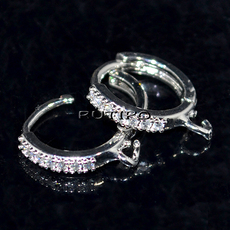 Швензи круглі Platinum CZ, 13*2мм, пара