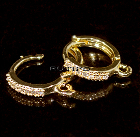 Швензы круглые Golden CZ, 13*2мм, пара