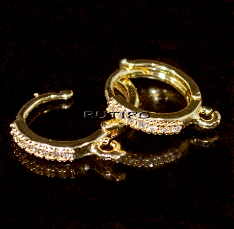 Швензы круглые Golden CZ, 13*2мм, пара