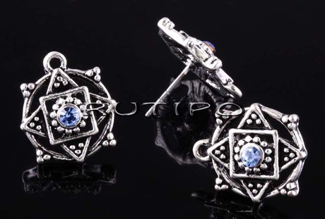 Пусеты Antique Silver 17*15мм, пара