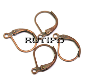 English earrings Antique copper 15*10mm, pair
