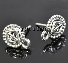 Silver studs 12*9mm, pair