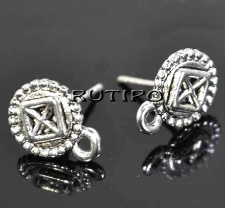 Пусети Antique Silver 12*9мм, пара