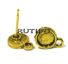 Пусеты Antique gold, 6мм, пара