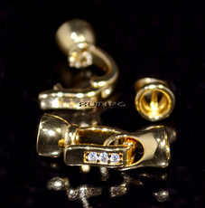 Clasp 18k Gold, Cz, 18*7mm, pcs
