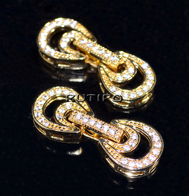 Застежка 18K Gold Plated CZ 23*9мм, шт