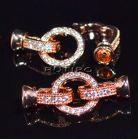 Застежка Rose gold CZ 31*14мм, шт