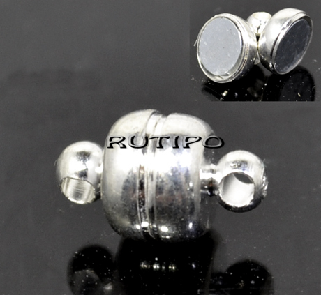 Magnetic clasp silver color 11*7mm, pcs