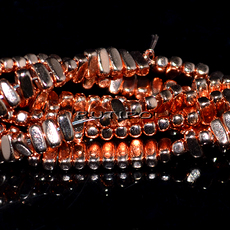 Бусины Гематит RoseGold, 4*2мм, низка 41см (ок. 205шт)