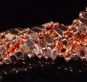 Бусины Гематит RoseGold, 8*4*2мм, низка 41см (ок. 100шт)