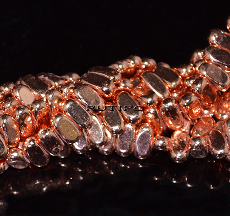 Намистини Гематит RoseGold, 8*4*2мм, нитка 41см (бл. 100шт)