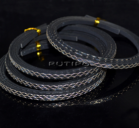 Шнур ПУ кожа, Black 5*2мм, 1.2м