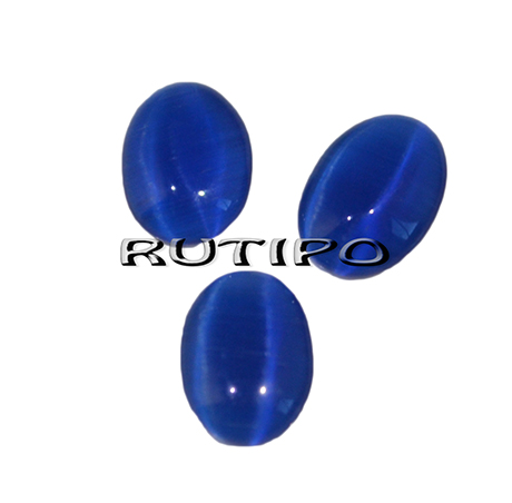 100шт, Кабошоны кошачий глаз MidnightBlue, 8*6*3мм