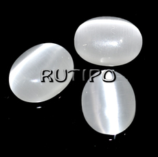 Cabochon White Cat Eye, 8 * 6 * 3mm, 100pcs