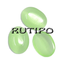 Cabochon cat's eye PaleGreen, 10 * 8mm, pcs