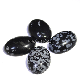 Cabochon Snowflake Obsidian 18*13*5mm, pcs