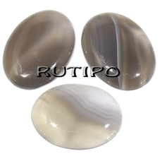 Cabochon Agate gray 40*30*7mm, pcs