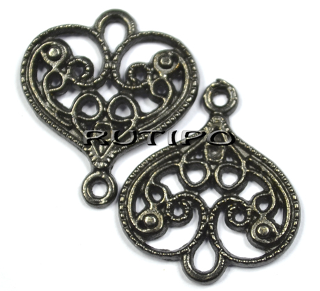 Коннектор "Сердце", Gunmetal 21*18мм, шт 
