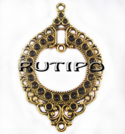 Коннектор Antique gold 49*31мм, шт 