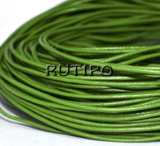 Кожаный полированный шнур Green, 1.5мм, 1м