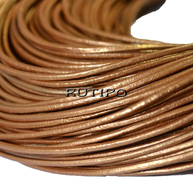 Leather cord with gold plating, 1.5mm * 1m