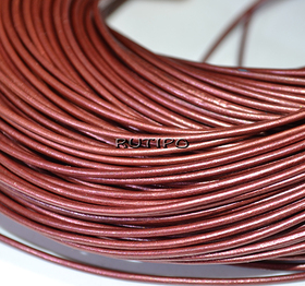 Leather cord Burgundy mother-of-pearl, 1.5mm*1m