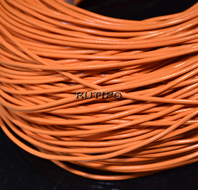 Leather cord orange, 2mm, 1m
