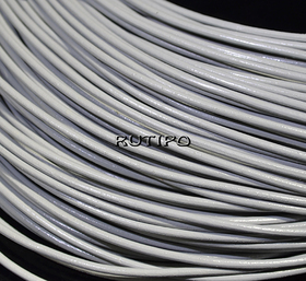 Polished leather cord Light Gray, 2mm, 1m